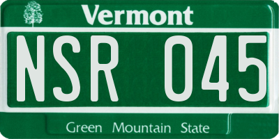 VT license plate NSR045