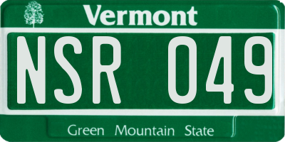 VT license plate NSR049