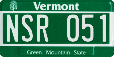 VT license plate NSR051