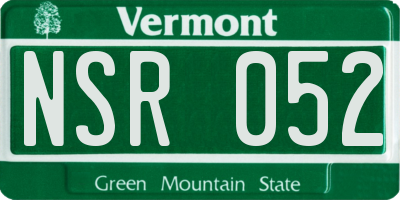 VT license plate NSR052