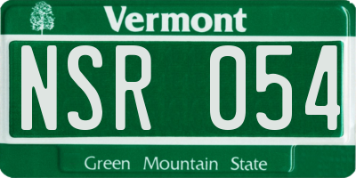 VT license plate NSR054