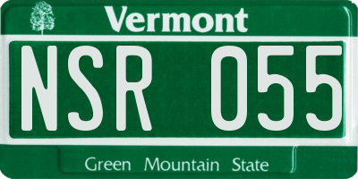 VT license plate NSR055