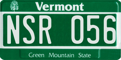 VT license plate NSR056