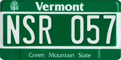 VT license plate NSR057