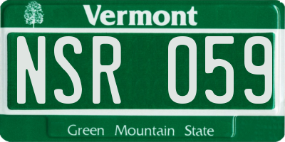 VT license plate NSR059