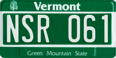 VT license plate NSR061