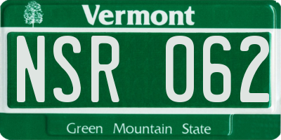 VT license plate NSR062