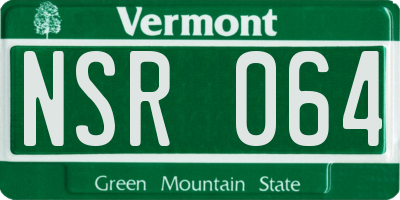 VT license plate NSR064