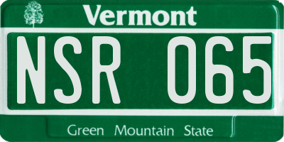 VT license plate NSR065