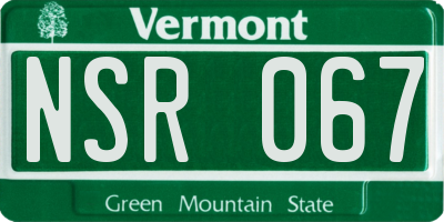 VT license plate NSR067