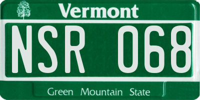 VT license plate NSR068