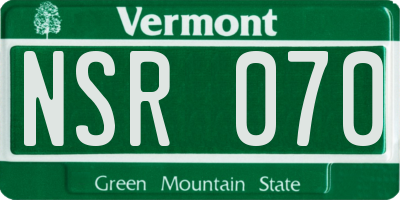 VT license plate NSR070