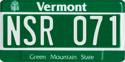 VT license plate NSR071