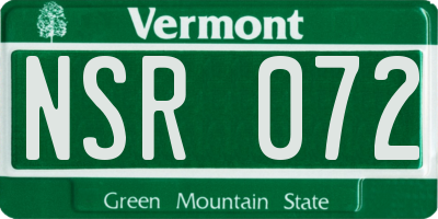 VT license plate NSR072