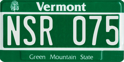 VT license plate NSR075