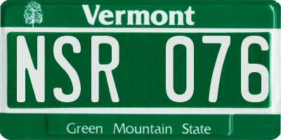 VT license plate NSR076