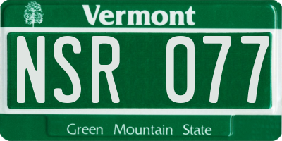 VT license plate NSR077