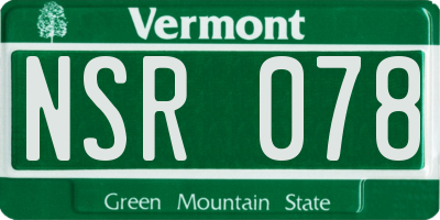 VT license plate NSR078