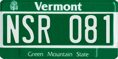 VT license plate NSR081