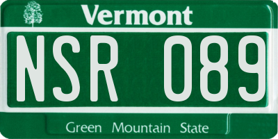 VT license plate NSR089