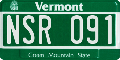 VT license plate NSR091