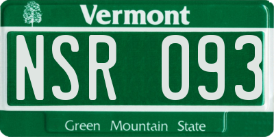 VT license plate NSR093