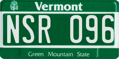 VT license plate NSR096