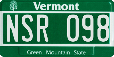 VT license plate NSR098