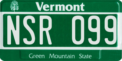VT license plate NSR099