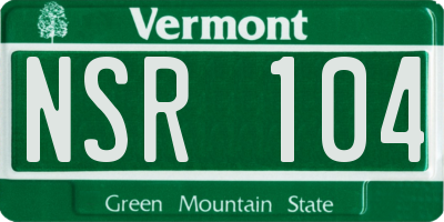 VT license plate NSR104