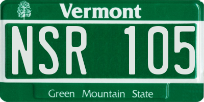 VT license plate NSR105