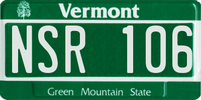 VT license plate NSR106