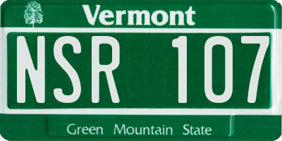 VT license plate NSR107