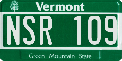 VT license plate NSR109