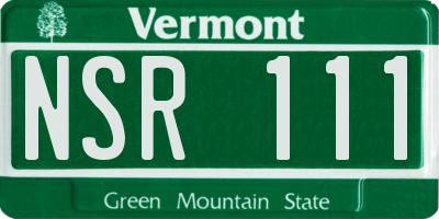 VT license plate NSR111