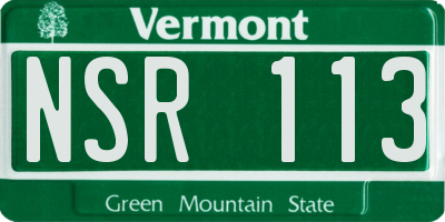 VT license plate NSR113