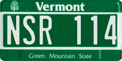 VT license plate NSR114
