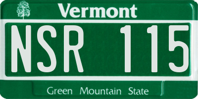 VT license plate NSR115
