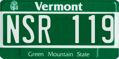 VT license plate NSR119