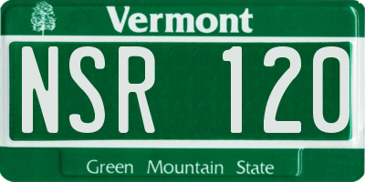 VT license plate NSR120
