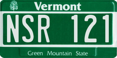 VT license plate NSR121