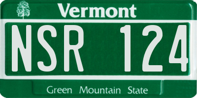 VT license plate NSR124