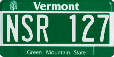 VT license plate NSR127