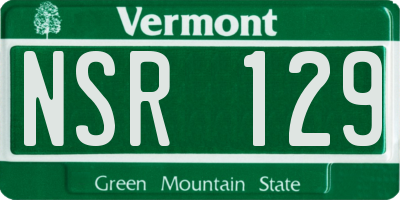 VT license plate NSR129