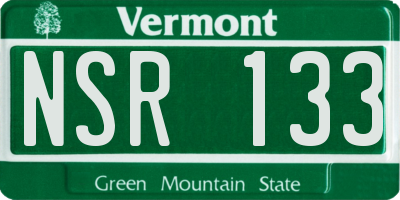 VT license plate NSR133
