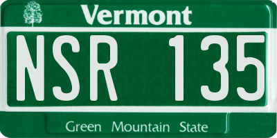 VT license plate NSR135