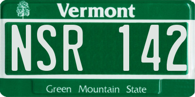 VT license plate NSR142