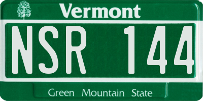 VT license plate NSR144