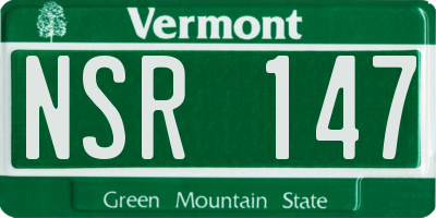 VT license plate NSR147