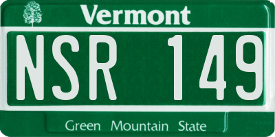 VT license plate NSR149
